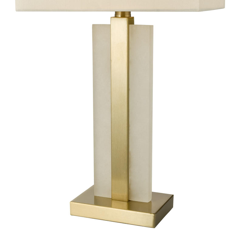 Dar Lighting Tokori Table Lamp Alabaster and Brushed Gold With Shade • TOK4234