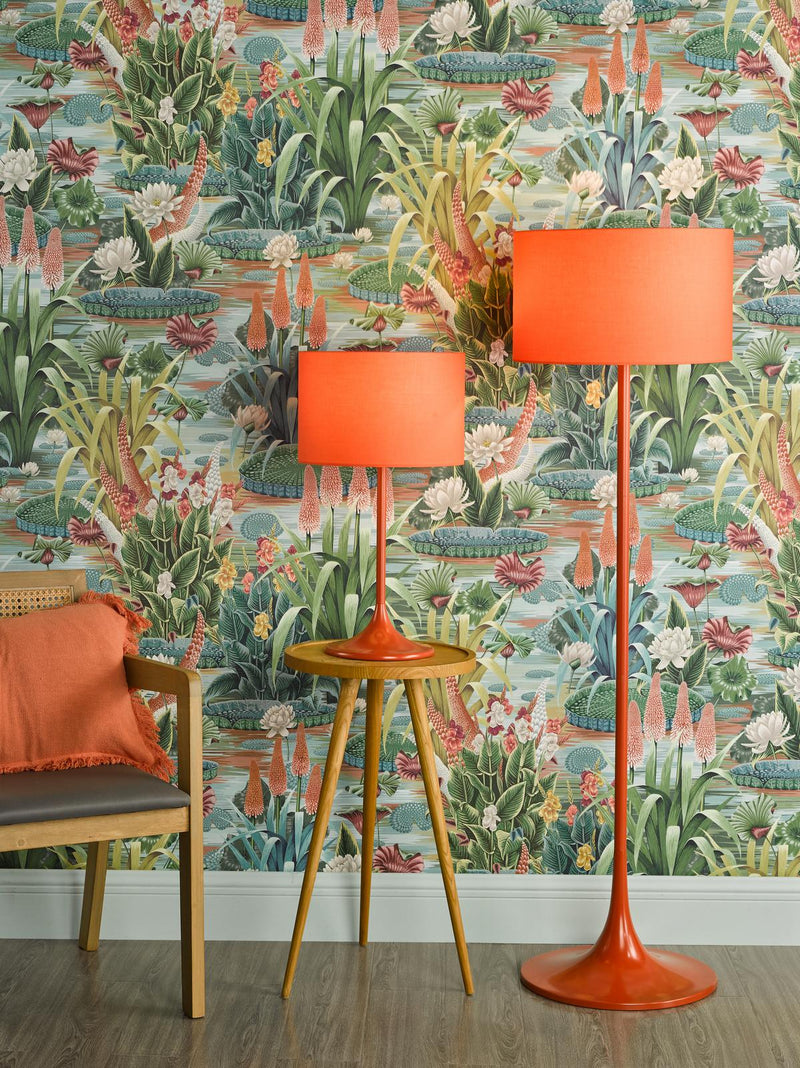 Dar Lighting Toledo Table Lamp Satin Orange With Shade • TOL4211