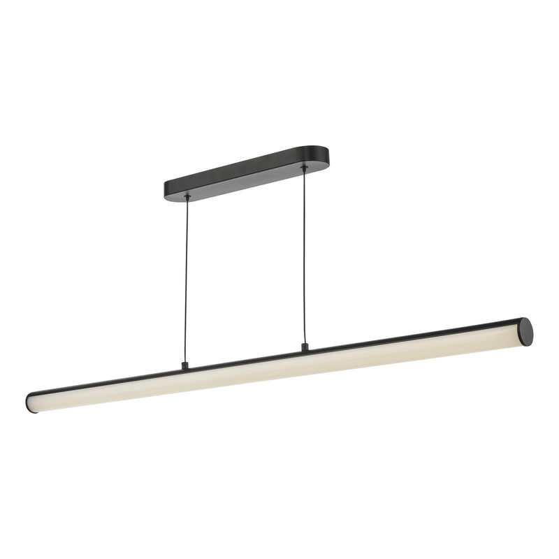 Dar Lighting Tube Bar Pendant Satin Black and Opal LED • TUB6222