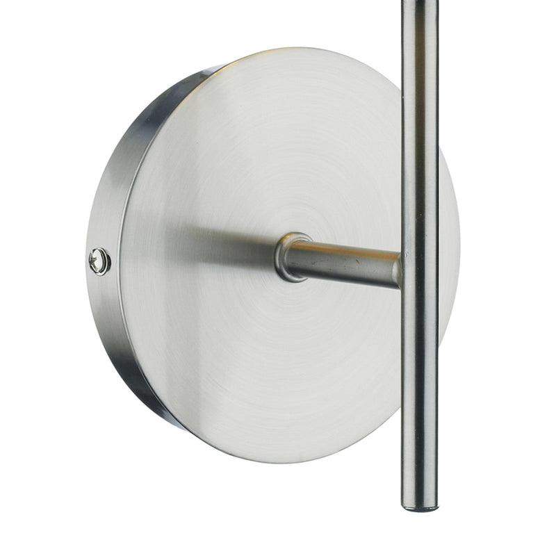 Dar Lighting Tuscan Wall Light Satin Chrome With Shade • TUS0746-S1061