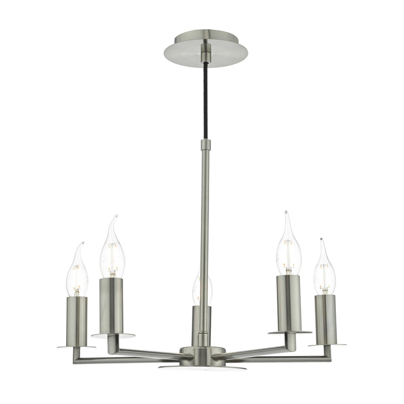 Dar Lighting Tyler 5lt Pendant Satin Nickel Fitting Only • TYL0538