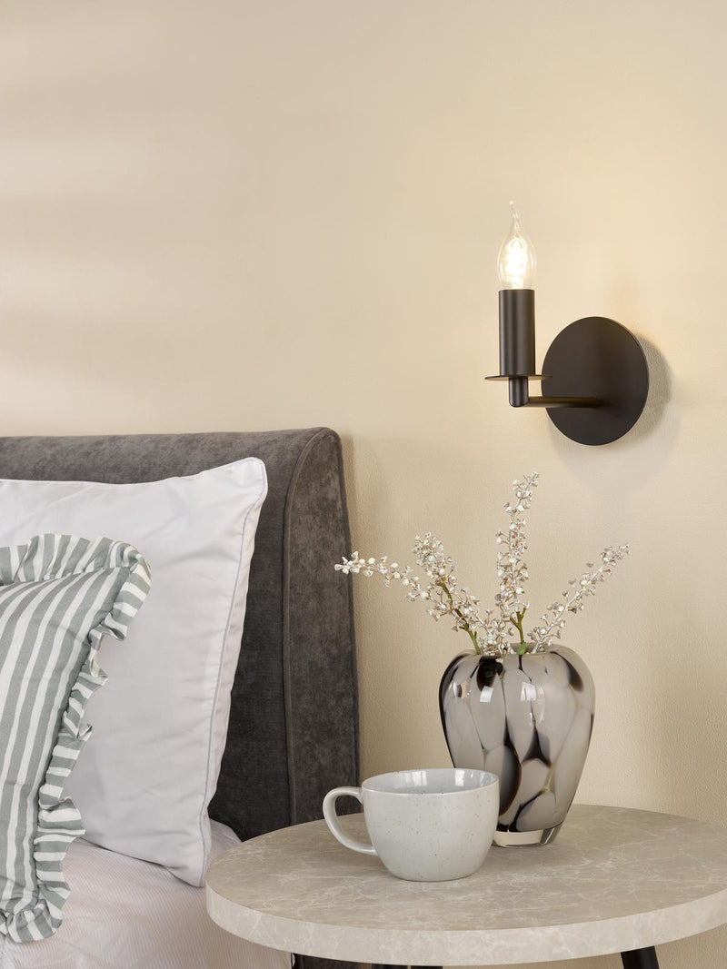 Dar Lighting Tyler Wall Light Matt Black Bracket Only • TYL0722