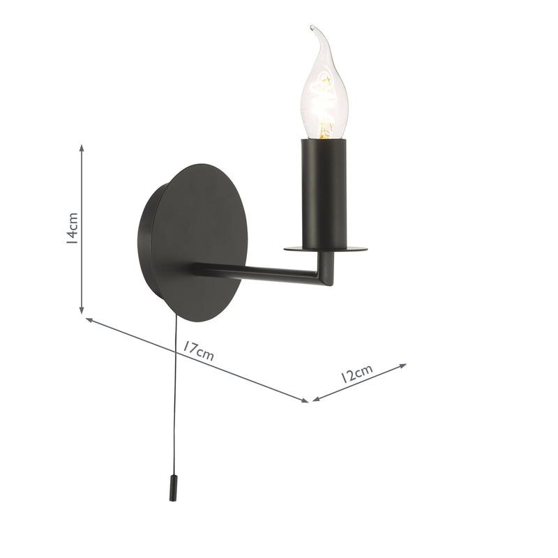 Dar Lighting Tyler Wall Light Matt Black Bracket Only • TYL0722