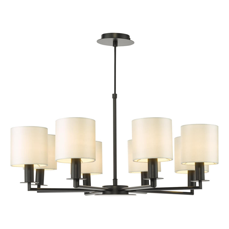 Dar Lighting Tyler 8 Light Armed Pendant Matt Black Fitting Only • TYL0822