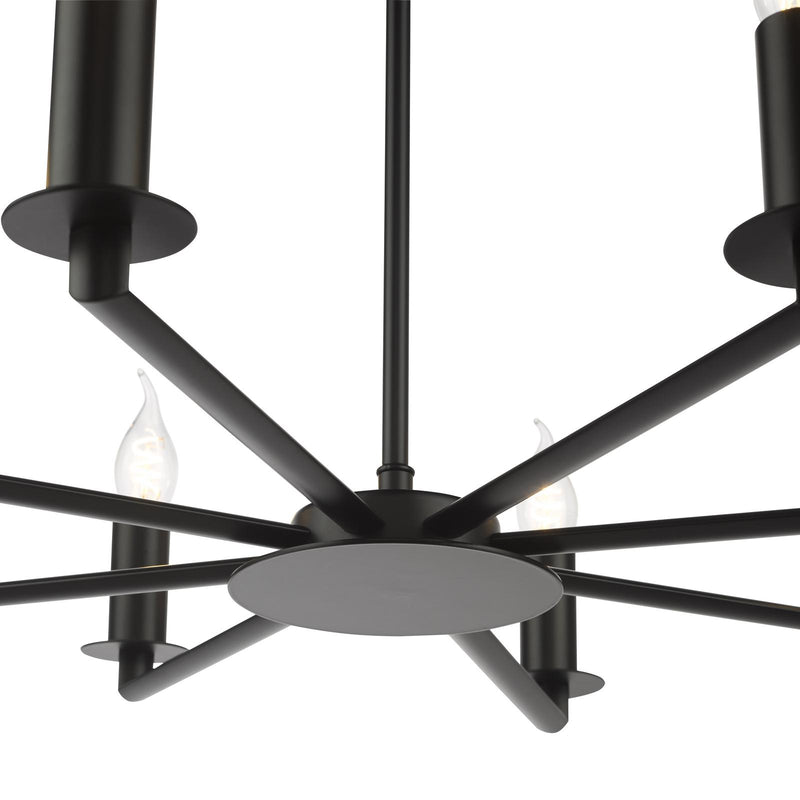 Dar Lighting Tyler 8 Light Armed Pendant Matt Black Fitting Only • TYL0822
