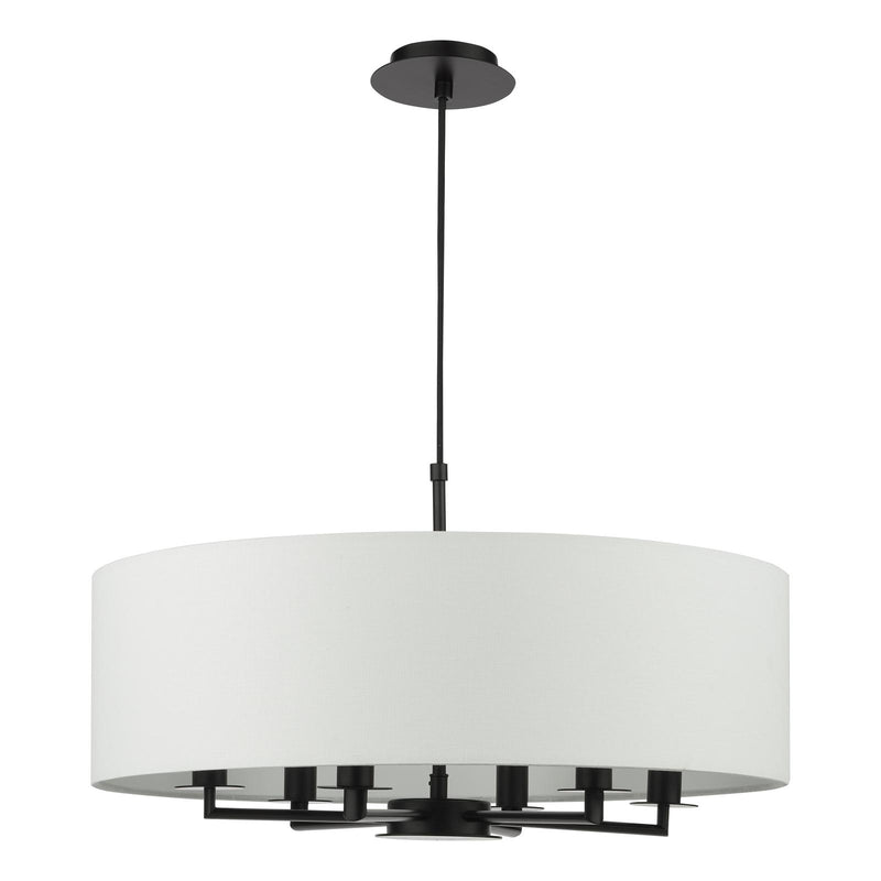 Dar Lighting Tyler 6 Light Shadelier Matt Black and White With Shade • TYL6422
