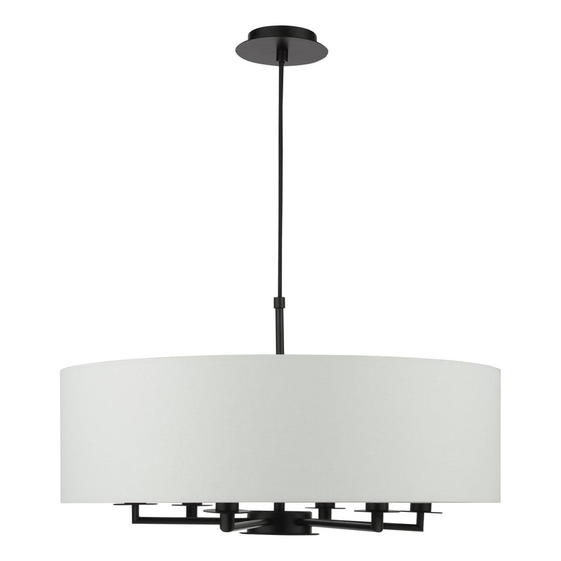 Dar Lighting Tyler 6 Light Shadelier Matt Black and White With Shade • TYL6422
