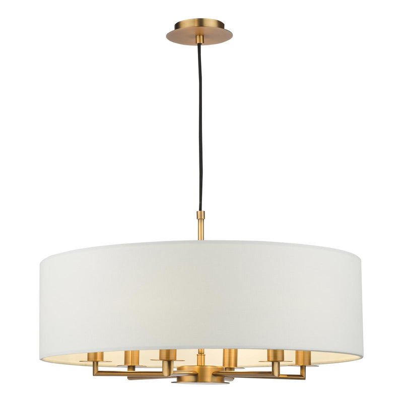 Dar Lighting Tyler 6 Light Shadelier Antique Bronze and White With Shade • TYL6463