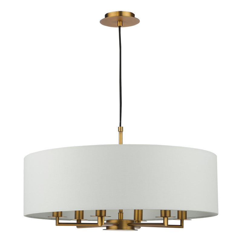 Dar Lighting Tyler 6 Light Shadelier Antique Bronze and White With Shade • TYL6463