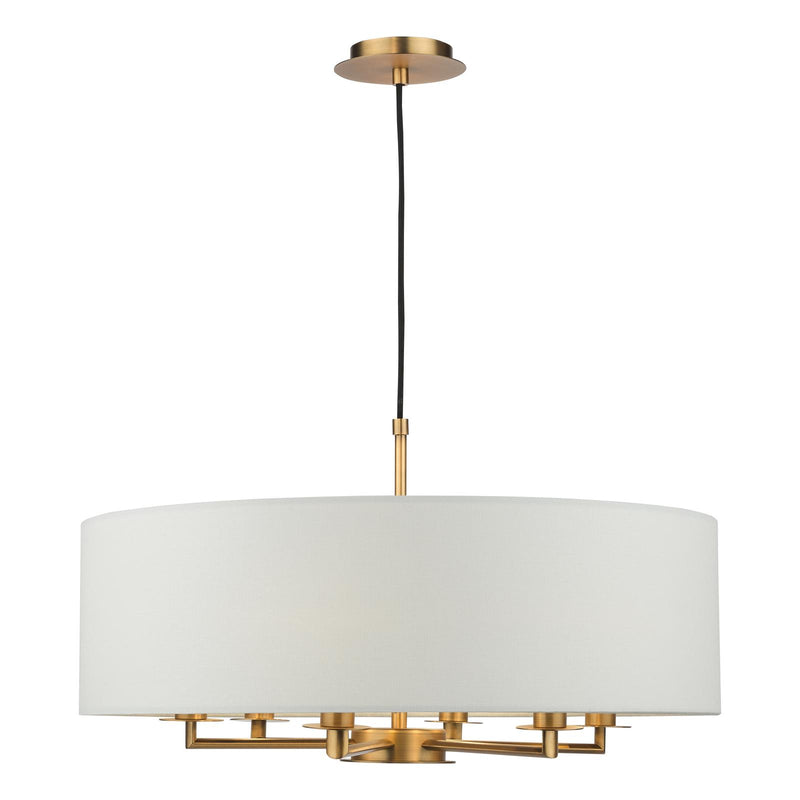 Dar Lighting Tyler 6 Light Shadelier Antique Bronze and White With Shade • TYL6463