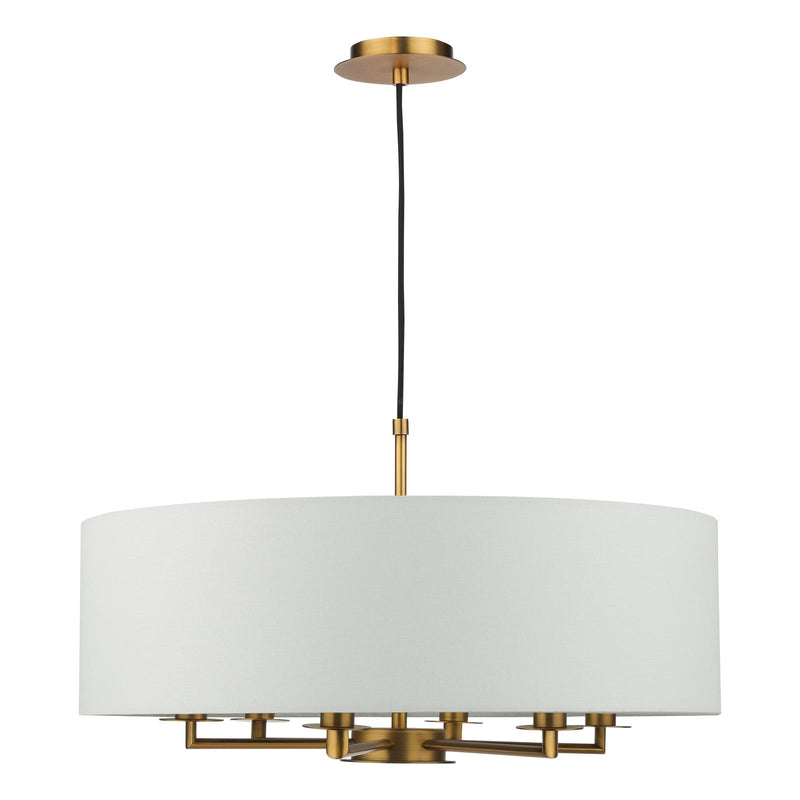 Dar Lighting Tyler 6 Light Shadelier Antique Bronze and White With Shade • TYL6463