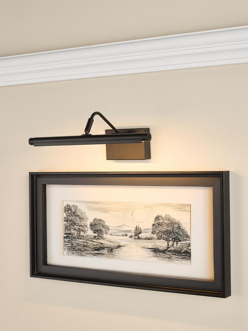 Dar Lighting Tyrus 35cm Picture Light Satin Black LED • TYR6622