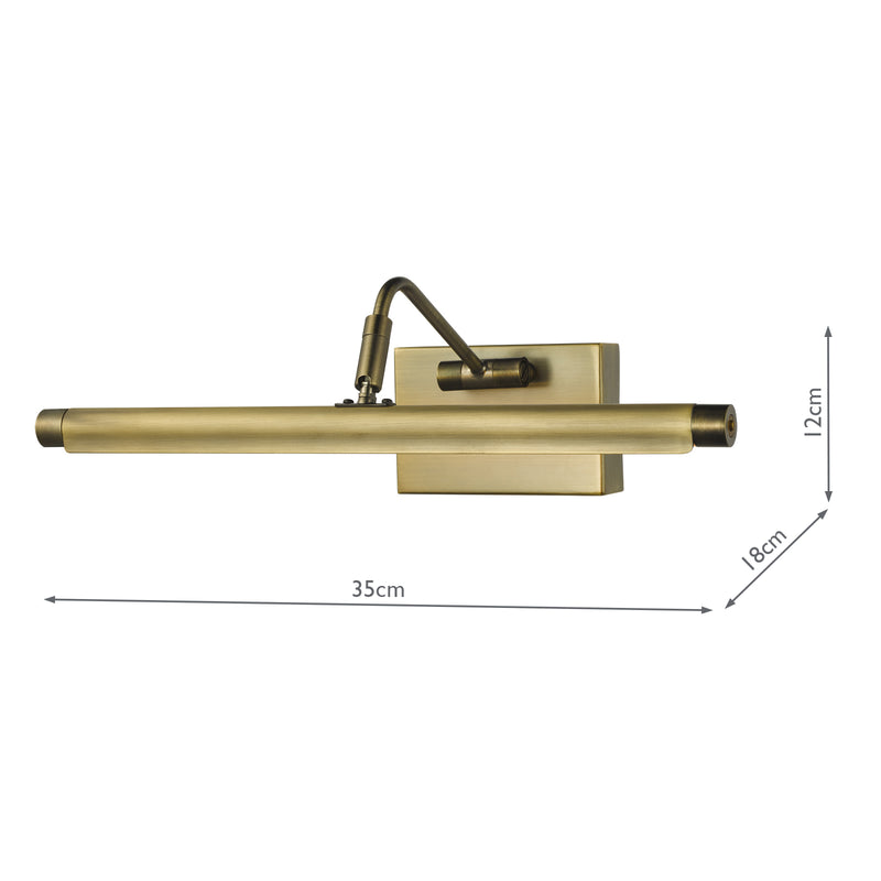 Dar Lighting Tyrus 35cm Picture Light Brushed Bronze LED • TYR6663