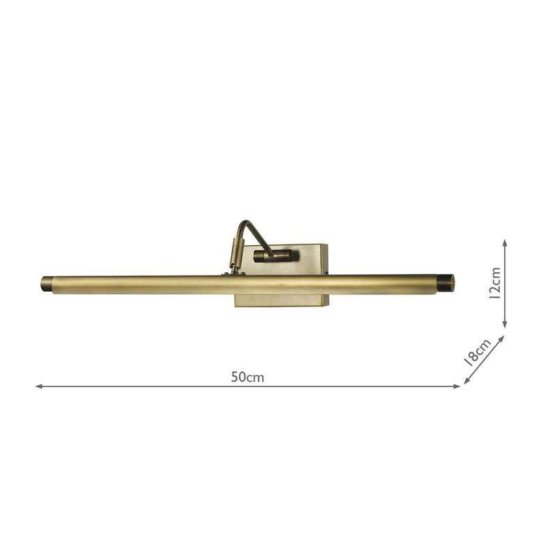 Dar Lighting Tyrus 50cm Picture Light Brushed Bronze LED • TYR6963
