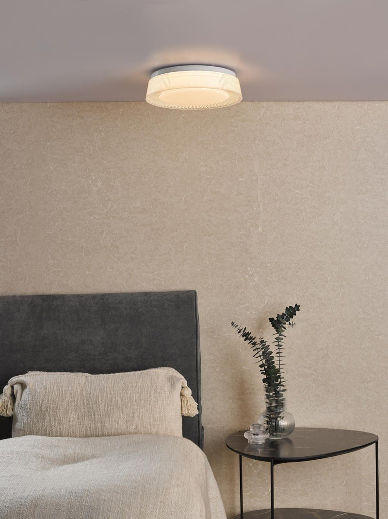 Dar Lighting Udell Flush White Acrylic LED • UDE522