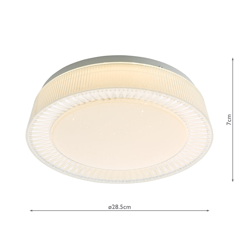 Dar Lighting Udell Flush White Acrylic LED • UDE522