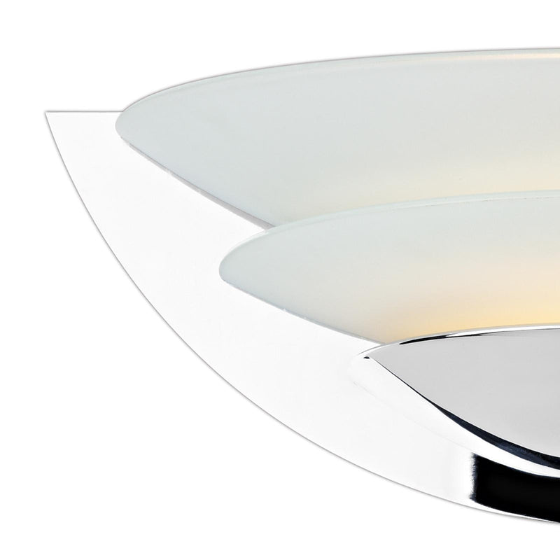 Dar Lighting Una Glass 2 Disc Wall Bracket Chrome • UNA0750