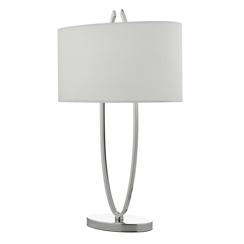 Dar Lighting Utara Table Lamp Polished Chrome With Shade • UTA4250