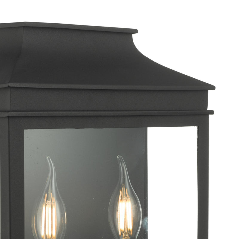 Dar Lighting Vapour 2 Light Coach Lantern Outdoor Wall Light Matt Black IP44 • VAP5022