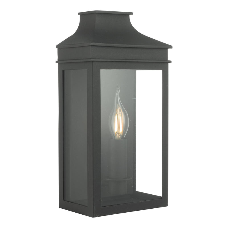 Dar Lighting Vapour Coach Lantern Outdoor Wall Light Matt Black IP44 • VAP5222