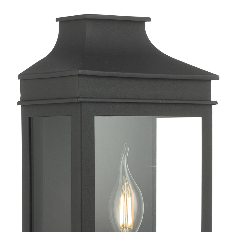 Dar Lighting Vapour Coach Lantern Outdoor Wall Light Matt Black IP44 • VAP5222