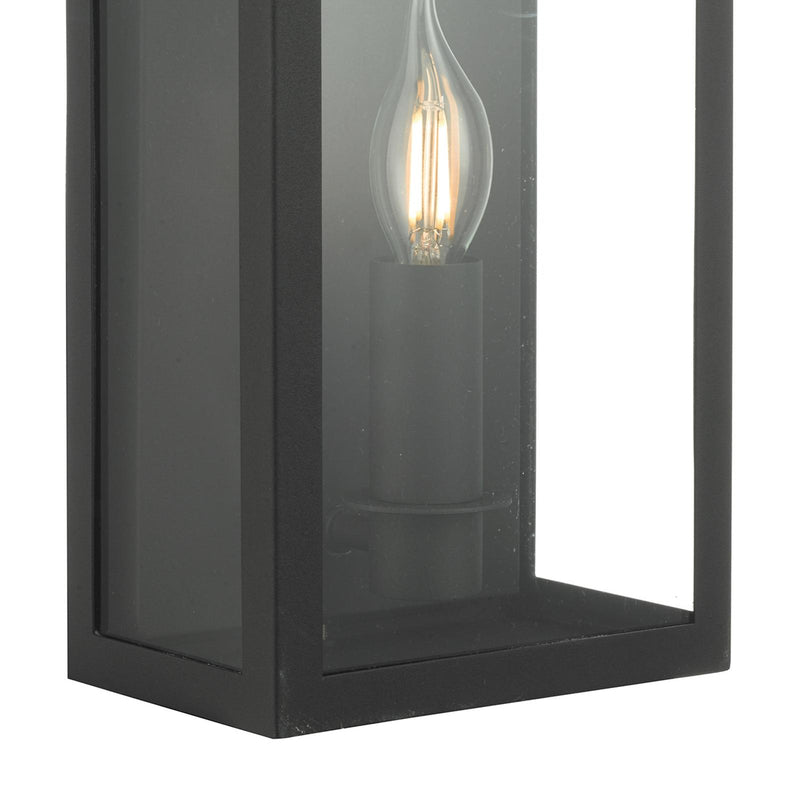 Dar Lighting Vapour Coach Lantern Outdoor Wall Light Matt Black IP44 • VAP5222