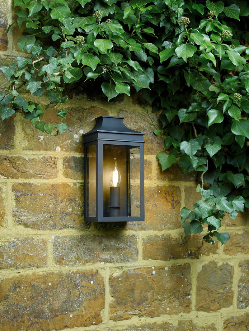 Dar Lighting Vapour Coach Lantern Outdoor Wall Light Matt Black IP44 • VAP5222