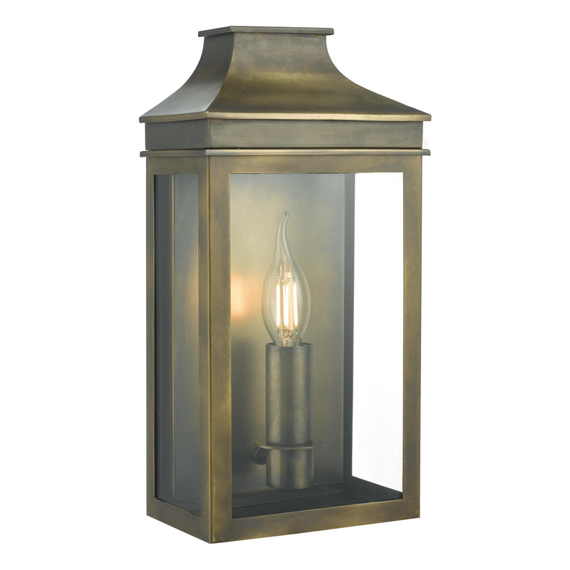 Dar Lighting Vapour Coach Lantern Outdoor Wall Light Weathered Brass IP44 • VAP5245