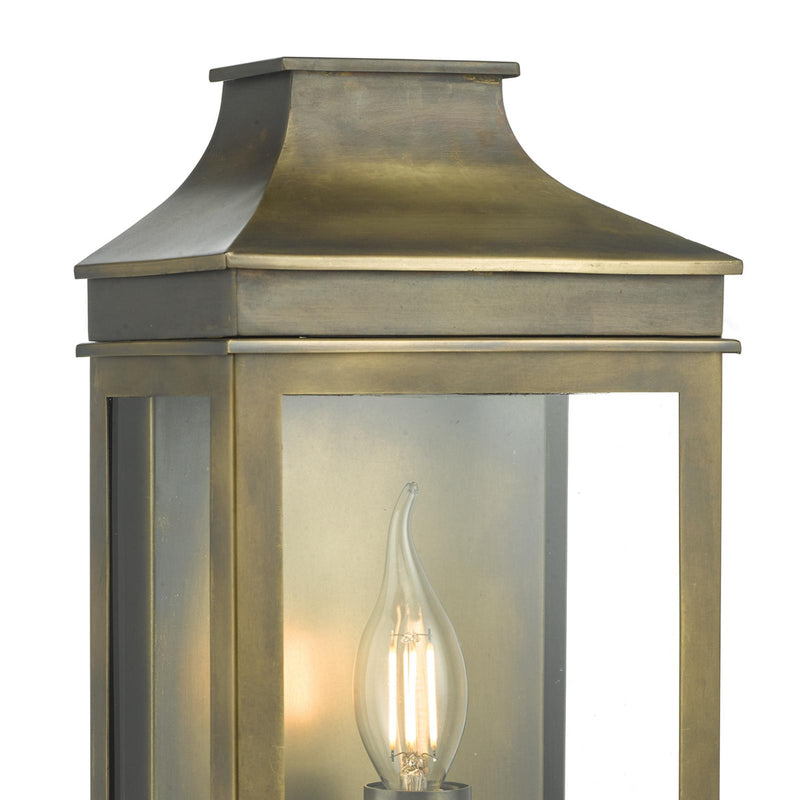 Dar Lighting Vapour Coach Lantern Outdoor Wall Light Weathered Brass IP44 • VAP5245