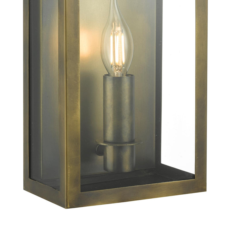 Dar Lighting Vapour Coach Lantern Outdoor Wall Light Weathered Brass IP44 • VAP5245
