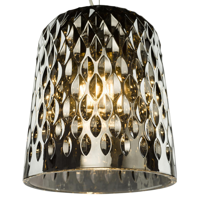 Dar Lighting Varius Pendant Matt Black and Smoked Glass • VAR0110