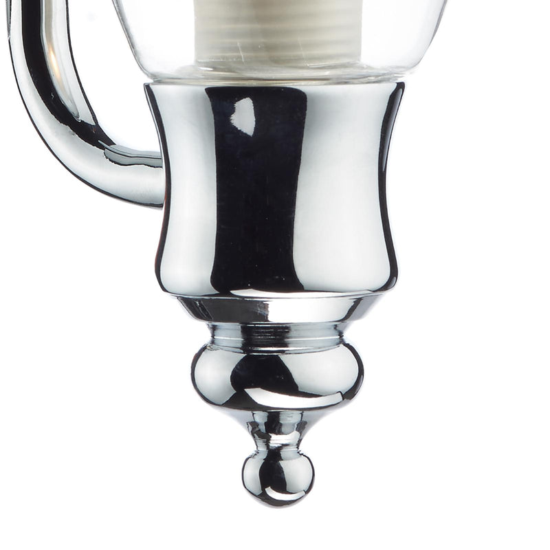 Dar Lighting Vestry Bathroom Wall Light Polished Chrome Glass IP44 • VES0750