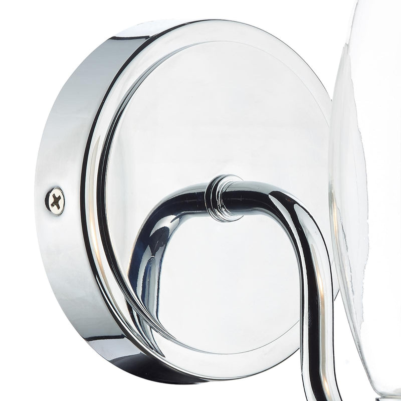 Dar Lighting Vestry Bathroom Wall Light Polished Chrome Glass IP44 • VES0750