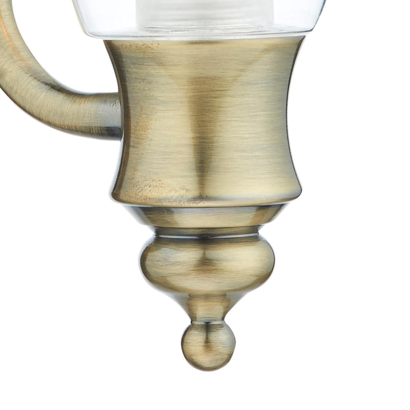 Dar Lighting Vestry Bathroom Wall Light Antique Brass IP44 • VES0775