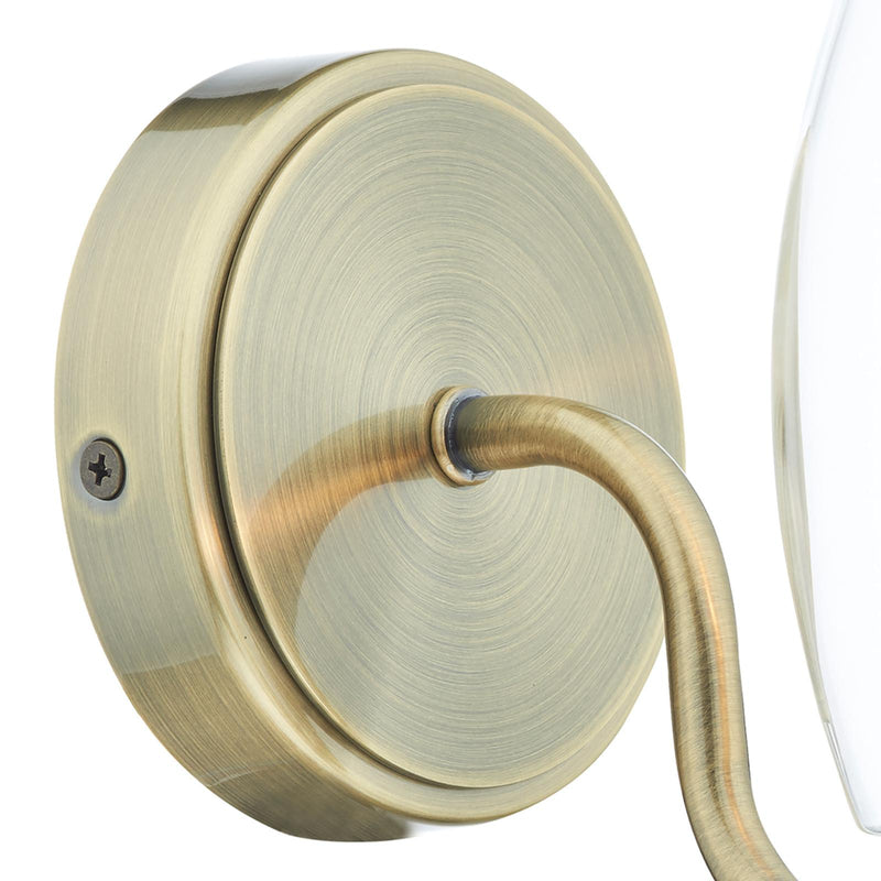 Dar Lighting Vestry Bathroom Wall Light Antique Brass IP44 • VES0775