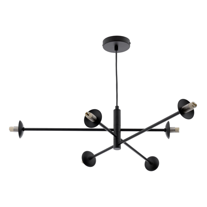 Dar Lighting Vignette 6 Light Pendant Matt Black Fitting Only • VIG0622-F