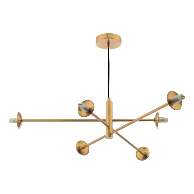 Dar Lighting Vignette 6 Light Pendant Aged Brass Fitting Only • VIG0645-F