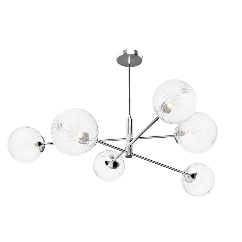 Dar Lighting Vignette 6 Light Pendant Polished Chrome With Closed Glass • VIG0650-22