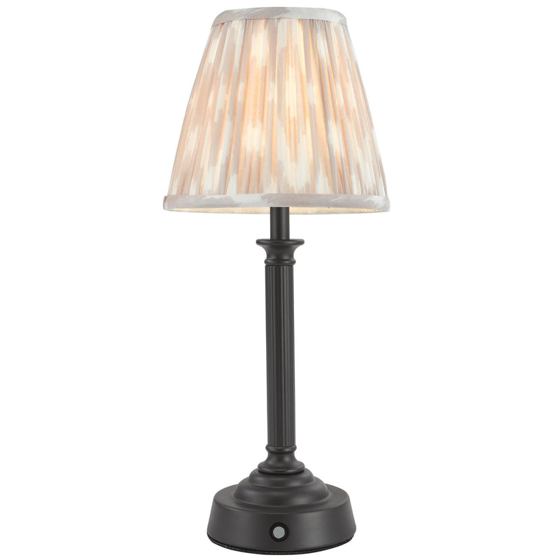 Dar Lighting Virgil Rechargeable Table Lamp Matt Black Base Only LED • VIR4222