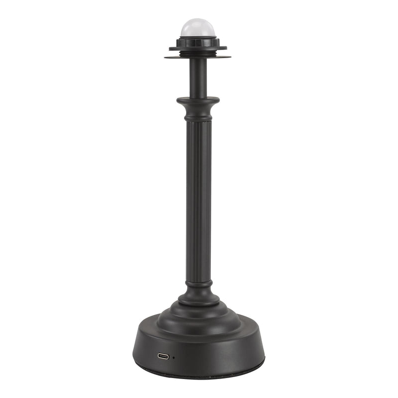 Dar Lighting Virgil Rechargeable Table Lamp Matt Black Base Only LED • VIR4222