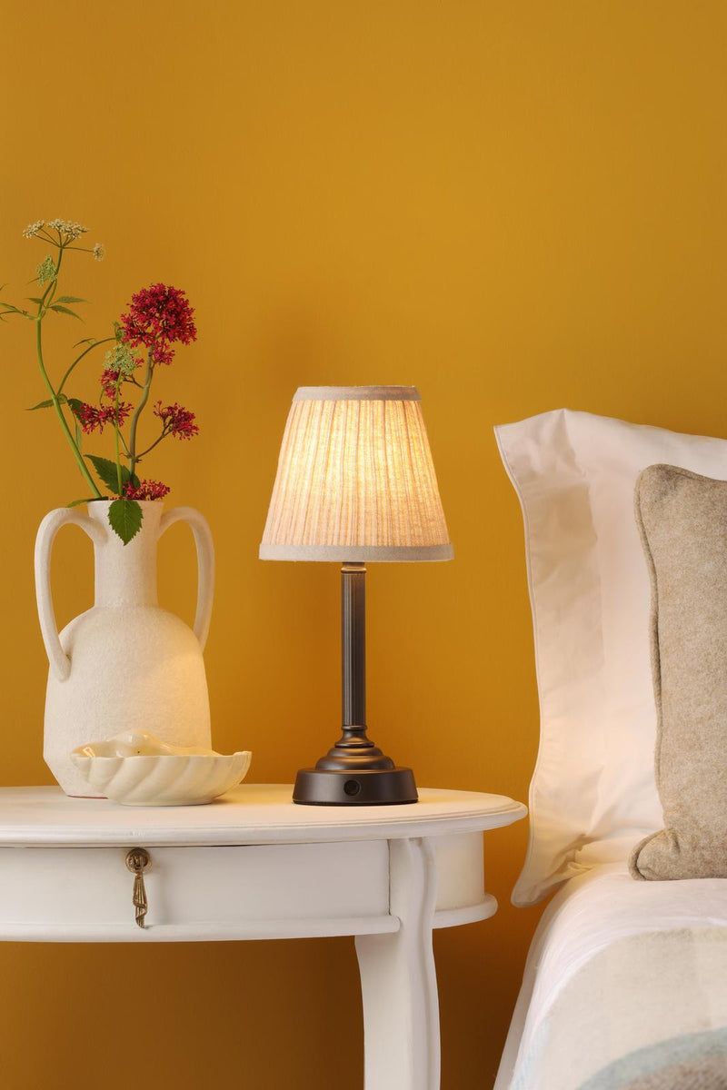 Dar Lighting Virgil Rechargeable Table Lamp Matt Black Base Only LED • VIR4222