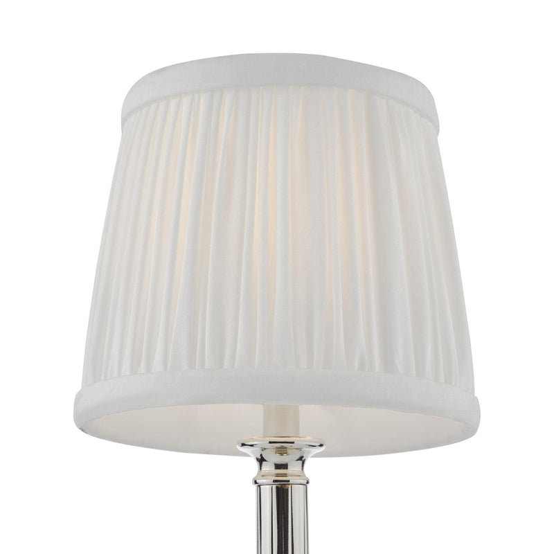 Dar Lighting Virgil Rechargeable Table Lamp Polished Nickel With Shade LED • VIR4238-ULY0515