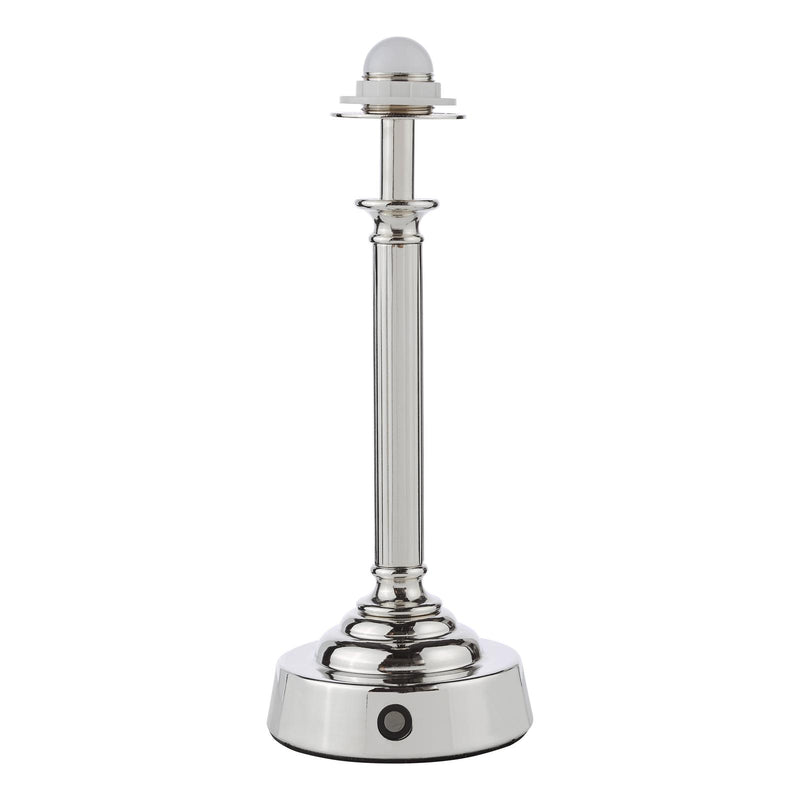 Dar Lighting Virgil Rechargeable Table Lamp Polished Nickel Base Only LED • VIR4238