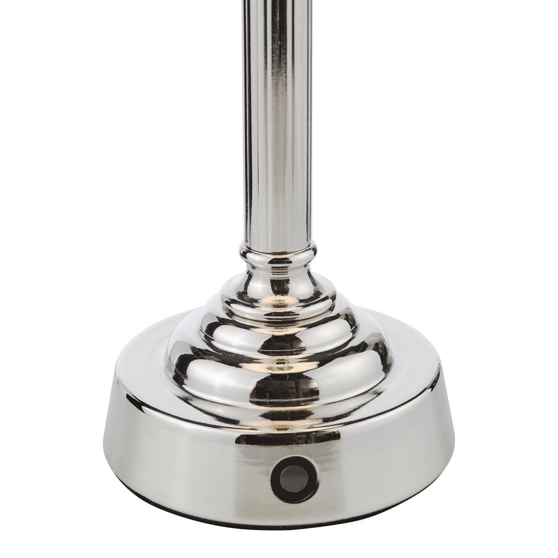 Dar Lighting Virgil Rechargeable Table Lamp Polished Nickel Base Only LED • VIR4238