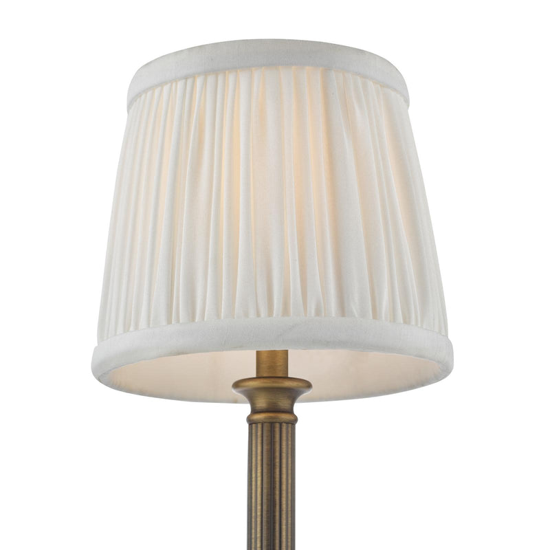 Dar Lighting Virgil Rechargeable Table Lamp Matt Antique Brass With Shade LED • VIR4275-ULY0515