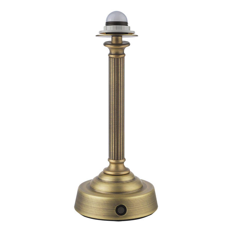 Dar Lighting Virgil Rechargeable Table Lamp Matt Antique Brass Base Only LED • VIR4275