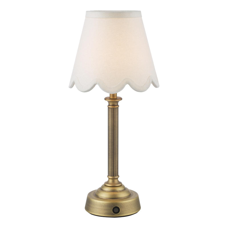 Dar Lighting Virgil Rechargeable Table Lamp Matt Antique Brass Base Only LED • VIR4275