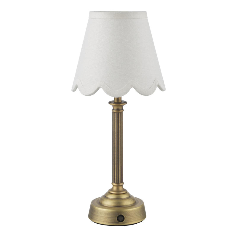 Dar Lighting Virgil Rechargeable Table Lamp Matt Antique Brass Base Only LED • VIR4275