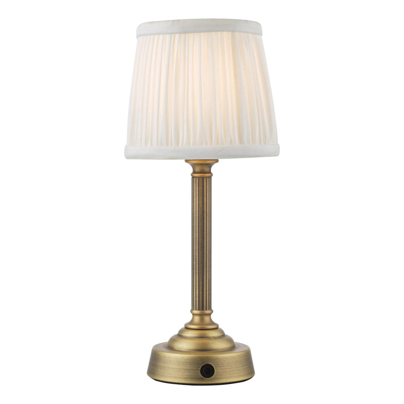 Dar Lighting Virgil Rechargeable Table Lamp Matt Antique Brass Base Only LED • VIR4275