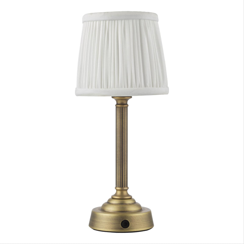 Dar Lighting Virgil Rechargeable Table Lamp Matt Antique Brass Base Only LED • VIR4275